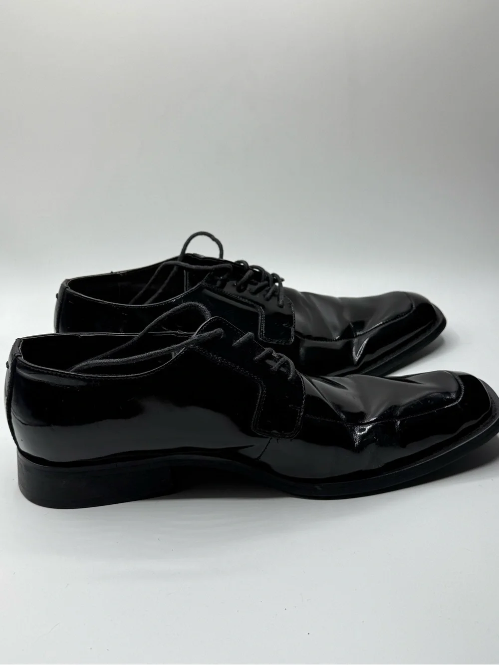 Via Spiga Black Patent Leather Lace-Up Dress Oxfords
